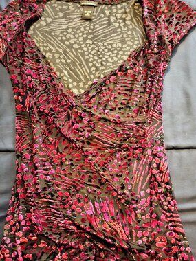 Faux Wrap Velvet Top Moda International Sz M
